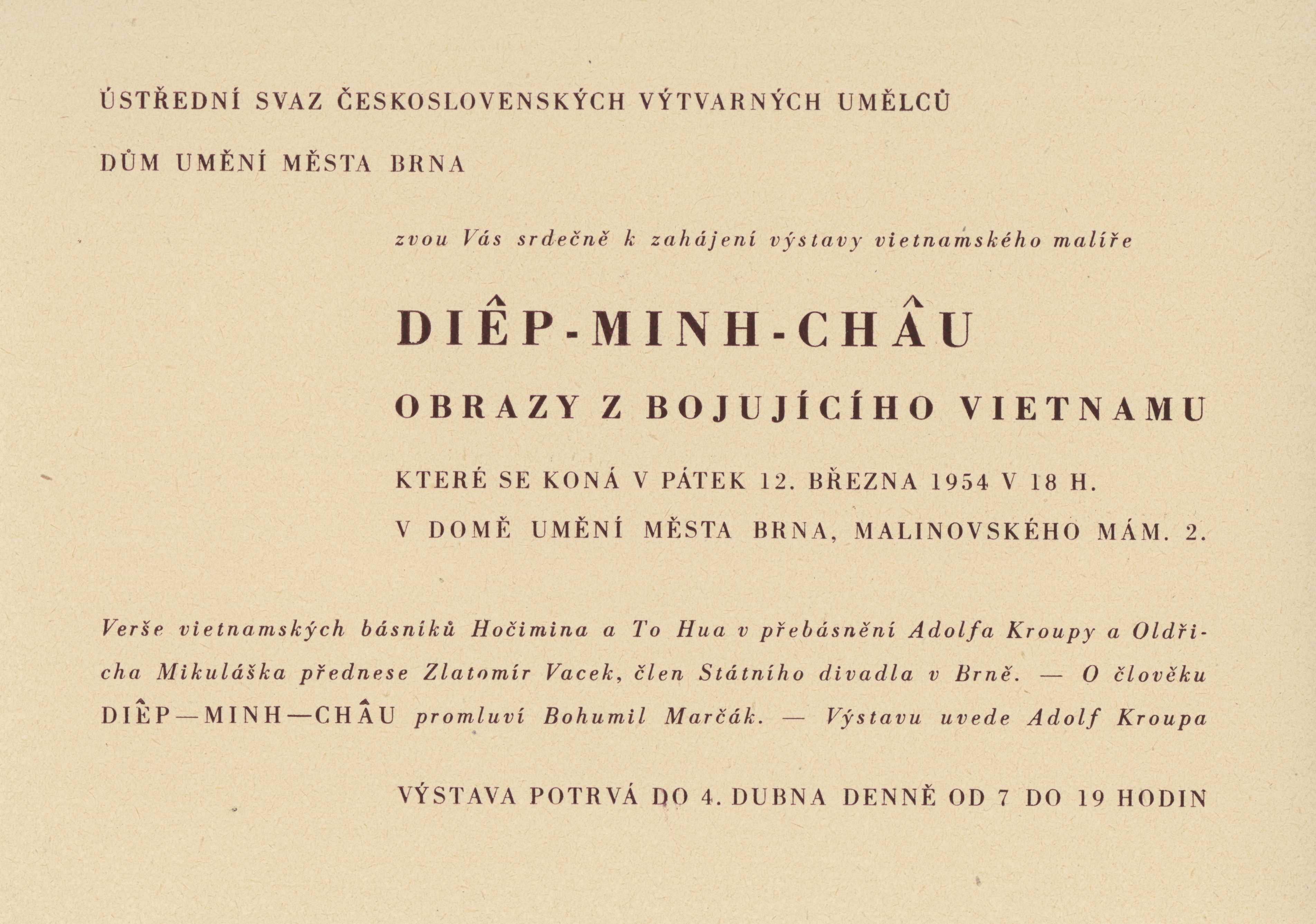 Vietnamský malíř Diep-Minh-Chau. Obrazy z bojujícího Vietnamu