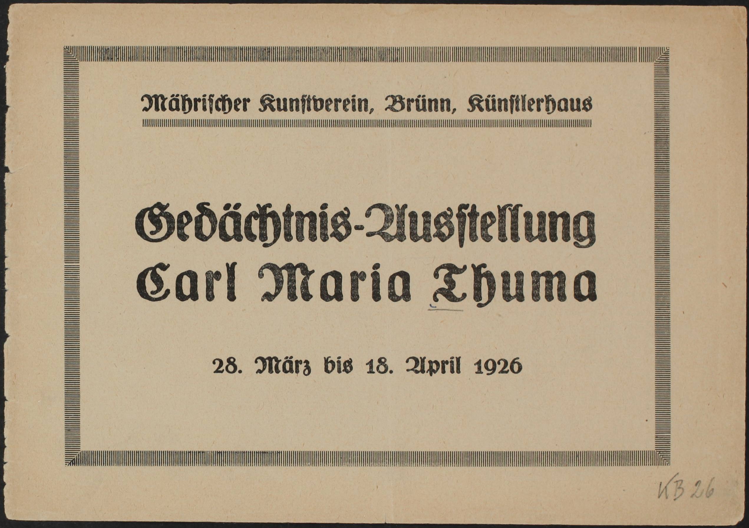Carl Maria Thuma (Gedächtnisausstellung)