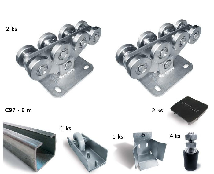 AZP978 - sada pro samonosnou posuvnou bránu až do 6,5 m průjezdu