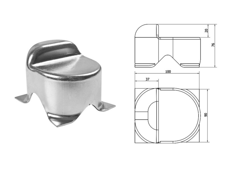 Koncový doraz "želva" k zabetonování pro křídla brány