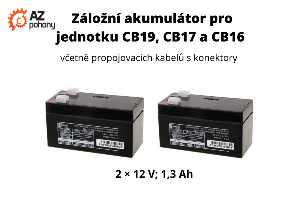 Záložní akumulátor pro řídicí jednotku CB19, CB17 a CB16 a pohon Boxer