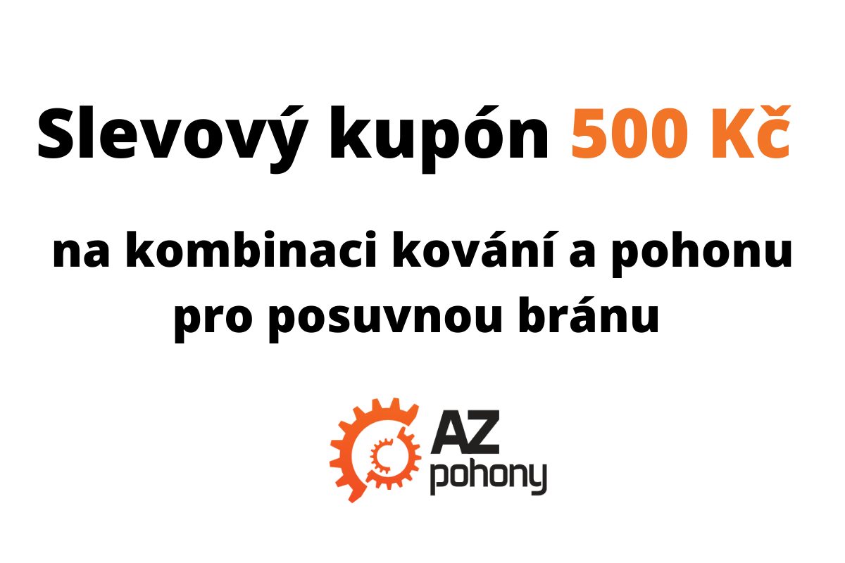Slevový kupon 500 Kč na kombinaci kování a pohonu pro posuvnou bránu