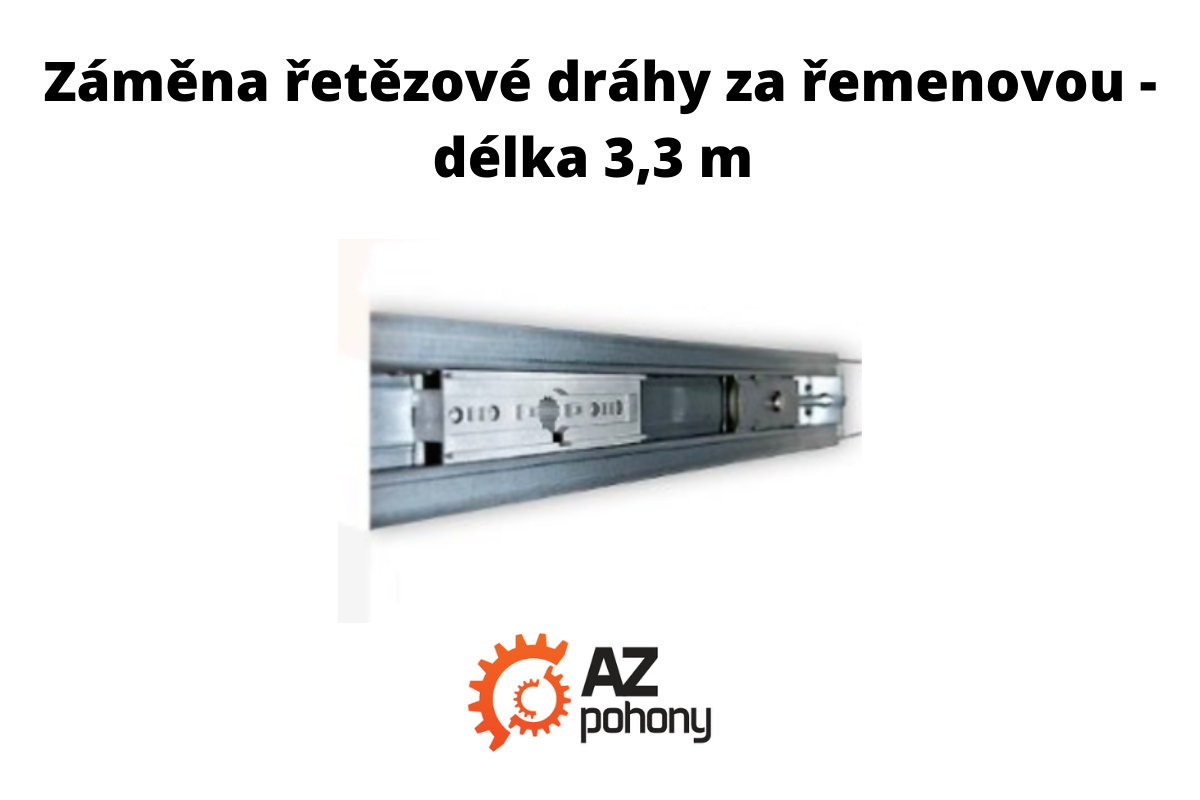 Řetězová dráha pro garážové pohony v jednom kuse délky 3,3 m