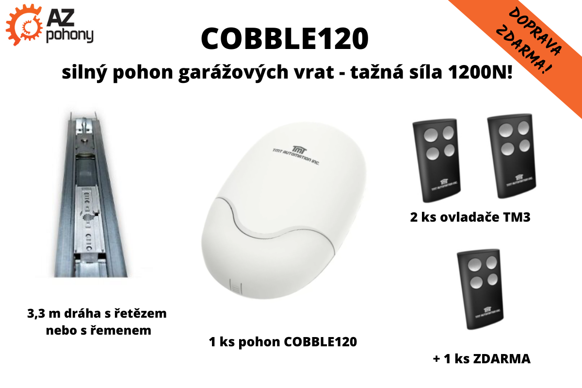 Cobble120 - silný pohon garážových vrat, síla 1200N
