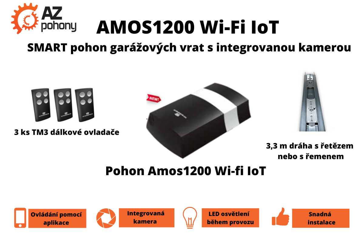 AMOS1200 Wi-Fi IoT - SMART pohon garážových vrat s integrovanou kamerou