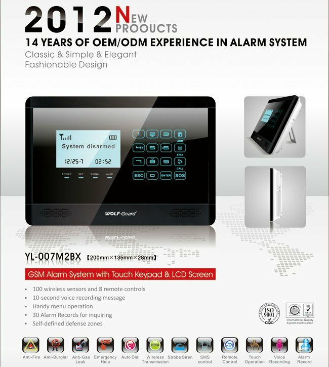 YL-007M2BX - GSM bezdrátový alarm s klávesnicí