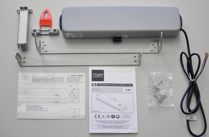 C40 - Řetězový okenní pohon 400 N, 230 V, šedý