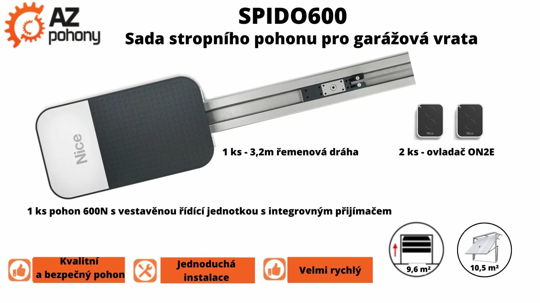 SPIDO600BDKCE - Sada stropního pohonu pro garážová vrata