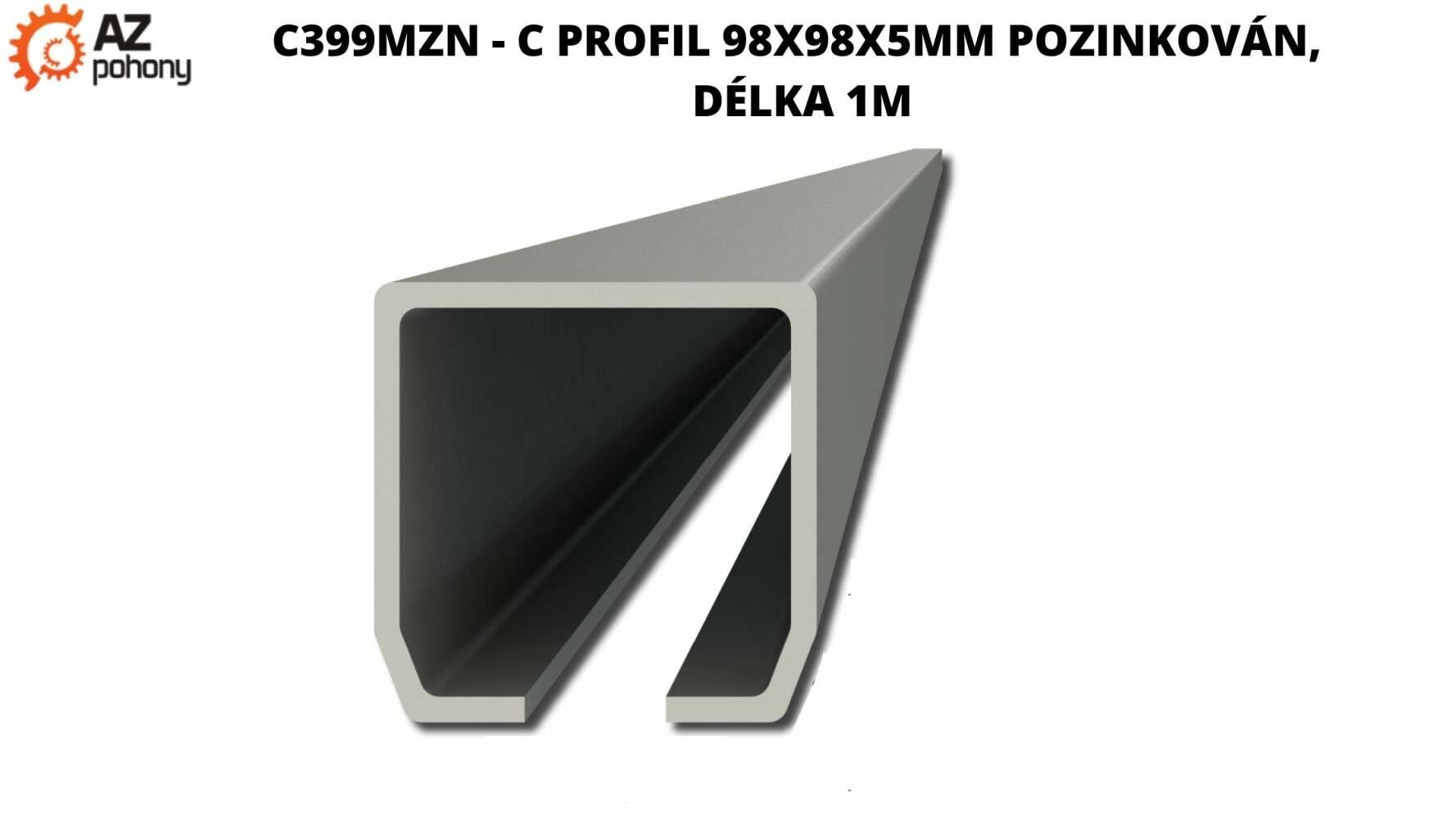 C399MZN - C profil 98x98x5mm pozinkován, délka 1m