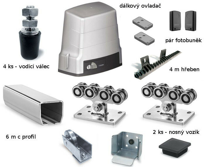 KRMH3 - Kompletní řešení pro samonosnou posuvnou bránu do 400 kg