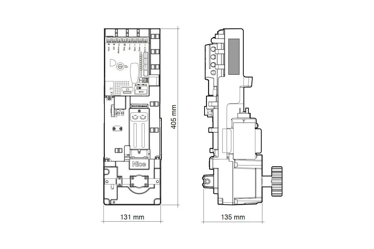 NKSL400 naked sliding - pohon Nice Robus pro vrata ve sloupku