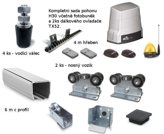 HIT60H30 - kompletní řešení pro samonosnou posuvnou bránu