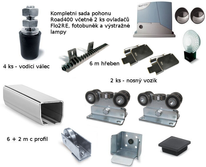 HIT60RD/L5 - Komplet pro samonosnou posuvnou bránu do 400 kg