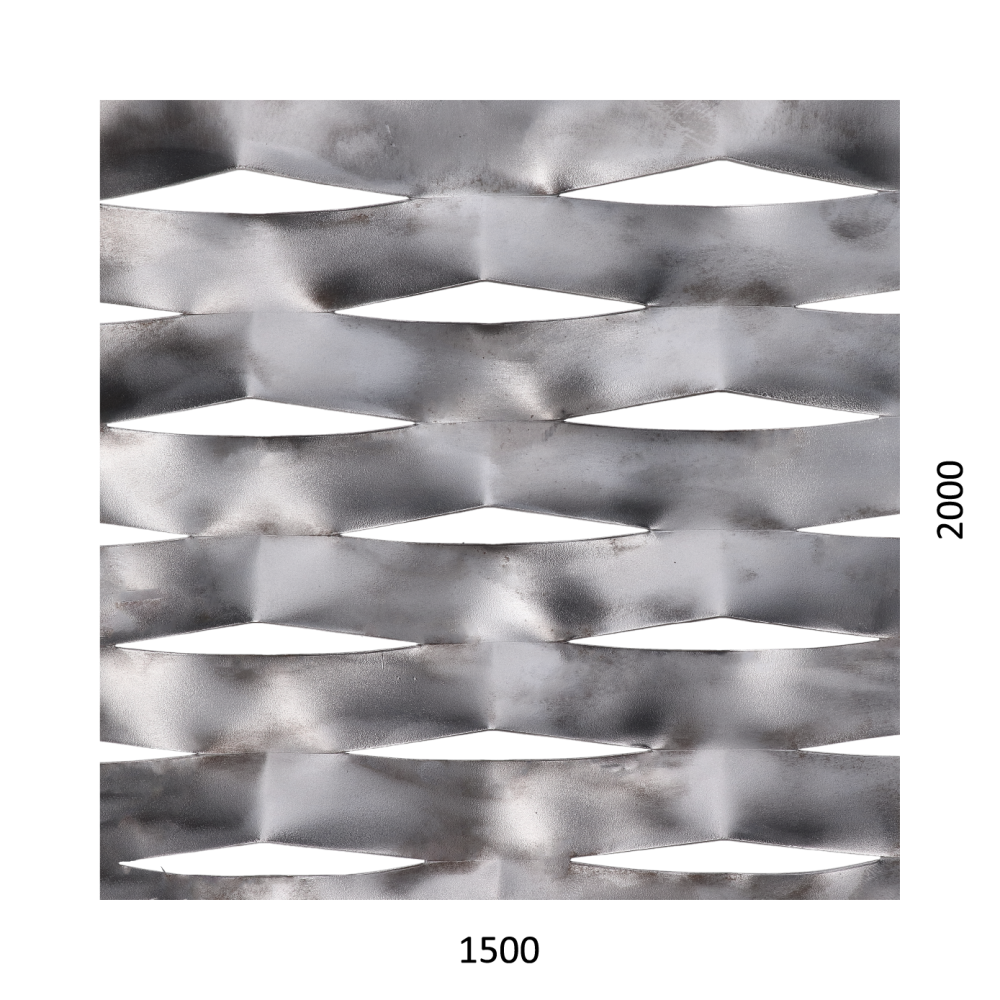 tahokov Fe kosočtvercová oka: 114x53mm, můstek: 24mm (2000x1500x1,5mm)
