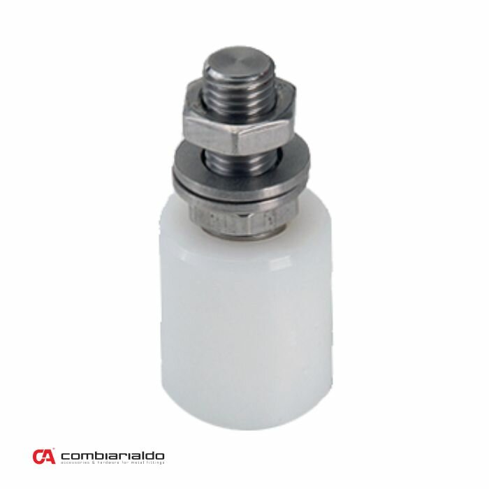 Vodící váleček 30x40 mm, závit M14 pro horní vedení posuvné brány, nylon / nerez / AISI304