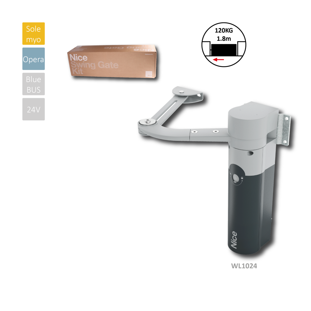 Velmi rychlý pákový pohon bez řidicí jednotky pro velmi lehkou křídlovou bránu do 1,8m délky