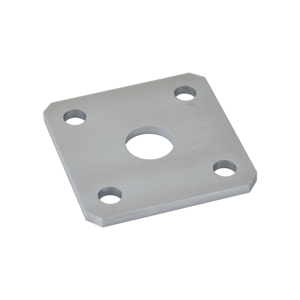 Kotevní deska navařovací k nastavitelným pantům (80x80x5 mm), otvor ø 22 mm, broušená nerez / AISI304