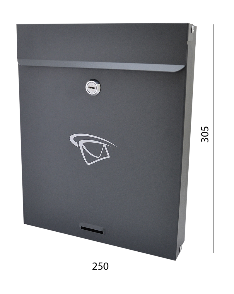 Poštovní schránka (250x305x60mm), max. formát listu: A4, grafitová