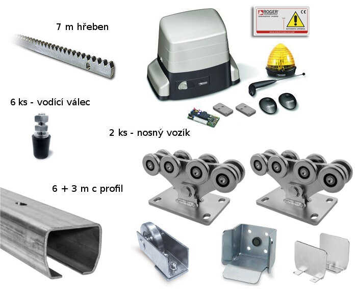 KRCMR30/L6,5 - komplet pro bránu do 6,5 m průjezdu a 600 kg