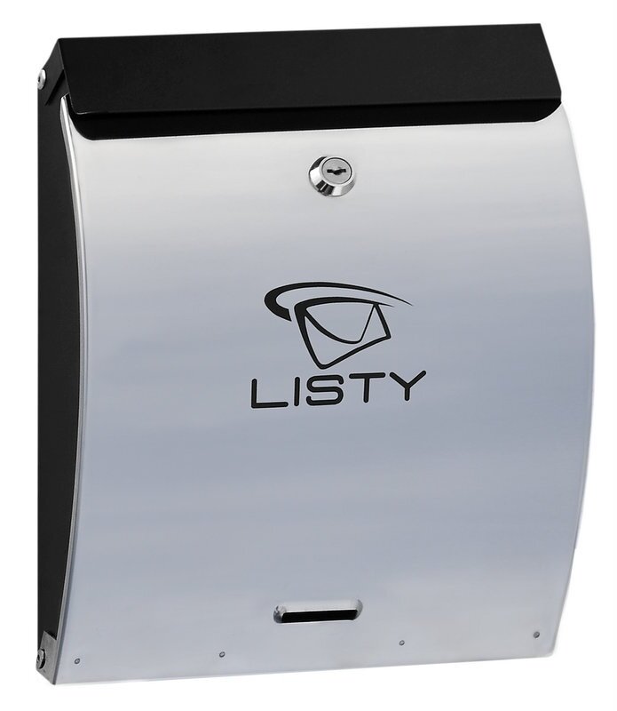 Poštovní schránka (250x330x65mm) nerez / černá, max. formát listu: C4, le