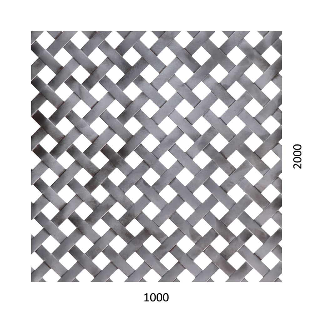 Děrovaný plech - tkanina Fe, díra: 10x10 mm, rozteč: 18 mm (2000x1000x1,0 mm)