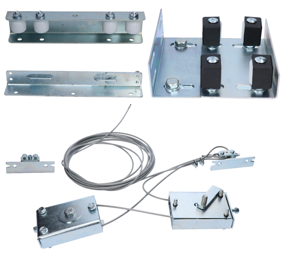 Kompletní set pro teleskopickou posuvnou bránu, max. šířka průjezdu 8 m. výrobce: Combi Arialdo. Volitelný doplněk krycí lišta kód C3009