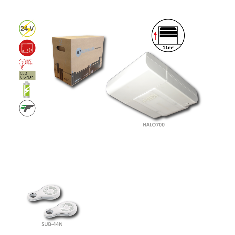 HALO 800N pro sekční vrata do 11 m2 / 90 kg, 2 x PLAY4R, 1 x HALO-800