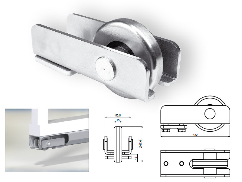 RUN S - náběh s kladkou pro posuvnou samonosnou bránu