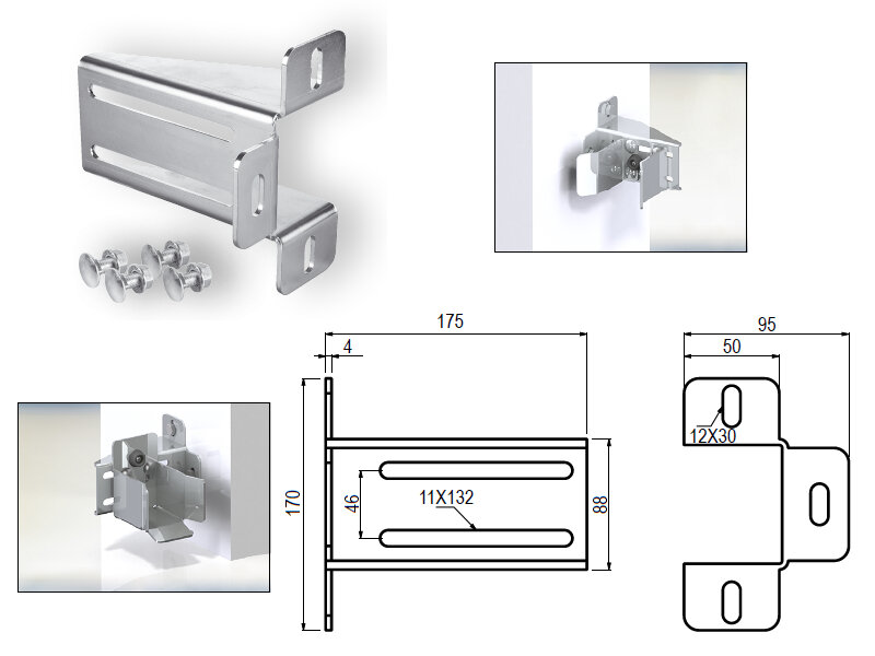 PARK - konzola CAIS pro umístění velké kapsy na zeď