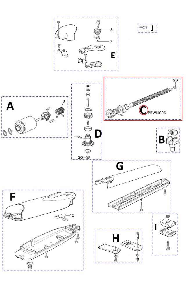 PRWNG06 kit hřídele pro WG4024 6 závitová