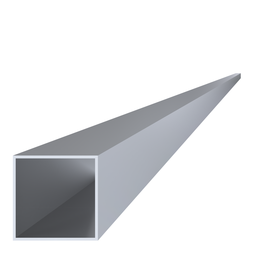 Hliníkový jekl 60x60x2 mm, délka 6000 mm, materiál EN AW-6060 T66, přírodní hliník bez povrchové úpravy, cena za kus