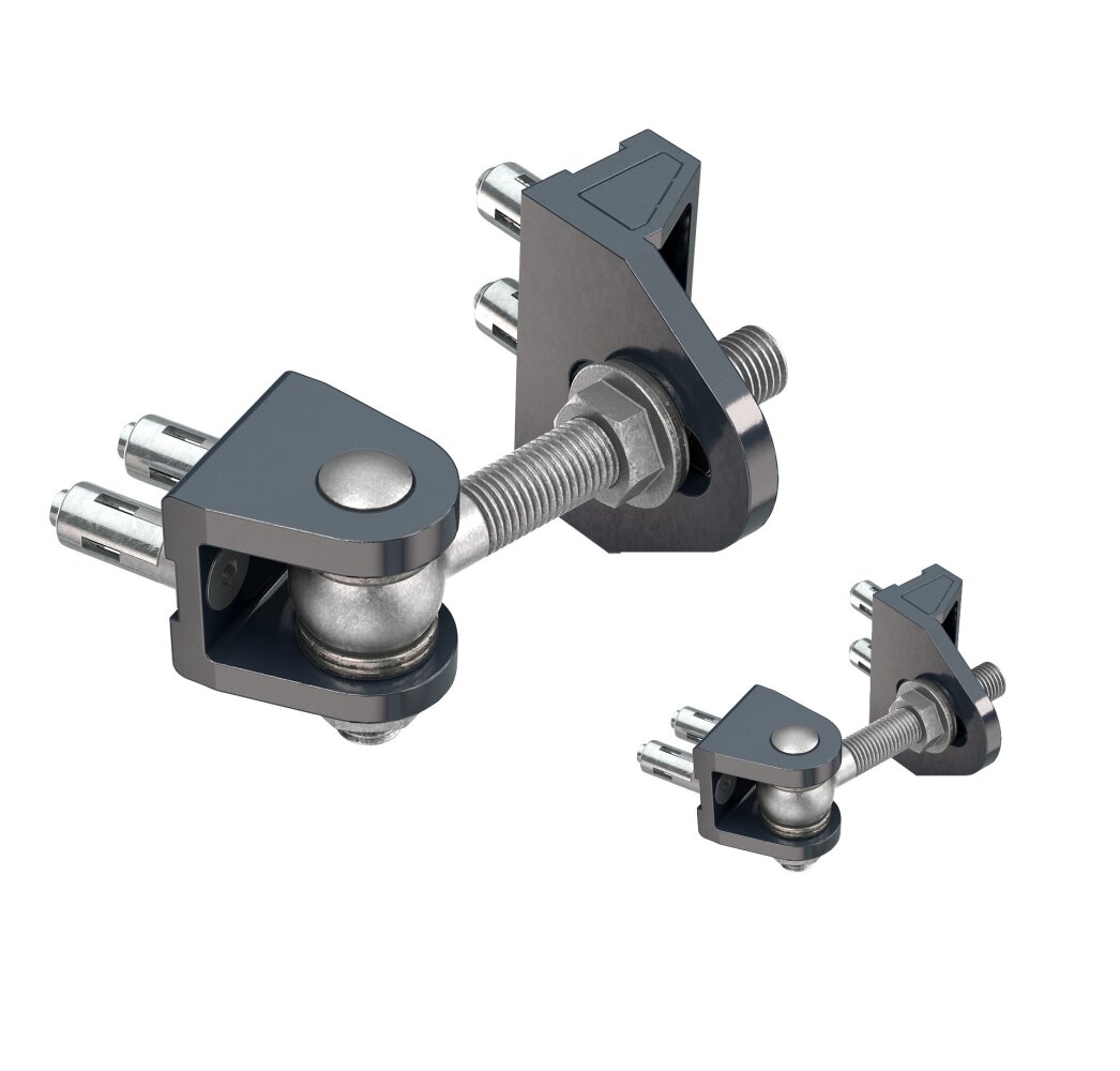 LOCINOX® BOLTON4D Pant M16, otevíratelný 180°, nastavitelný 3D, částečně pozinkován, montáž šroubem Quick-fix