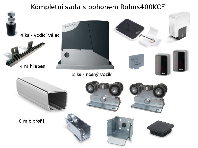HIT60RB400 - kompletní řešení pro samonosnou posuvnou bránu