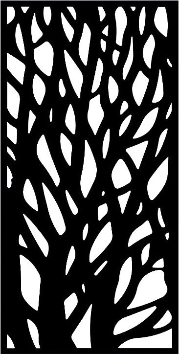 Designová kovová výplň, laserem vypálený vzor 1467, rozměr 1000x2000x2,0 mm, výška výpalku 34 mm, bez povrchové úpravy