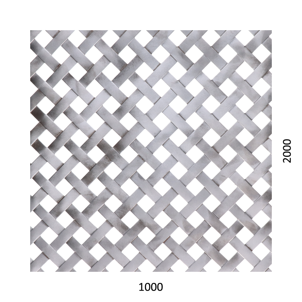 Děrovaný plech - tkanina Zn, otvor: 10x10 mm, rozteč: 18 mm, (2000x1000x1,0 mm)