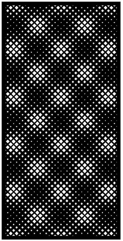 Designová kovová výplň, laserem vypálený vzor 9009, rozměr 1000x2000x2,0mm, bez povrchové úpravy