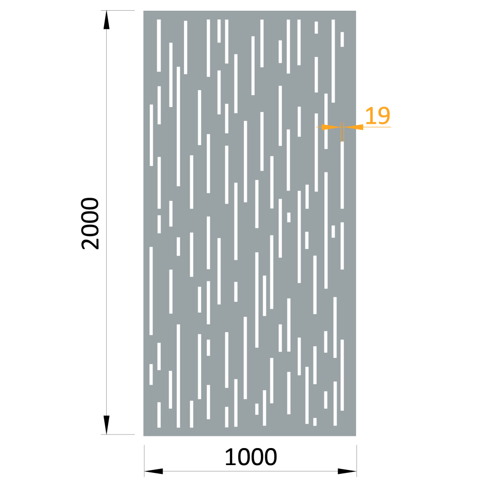 Designová výplň, laserem vypálený vzor 8312, AL plech rozměr 1000x2000x3,0mm, bez povrchové úpravy