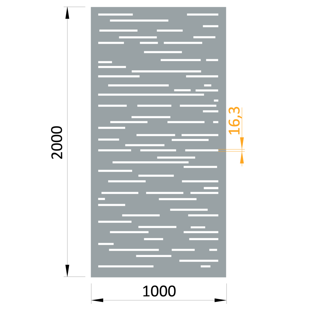 Designová výplň, laserem vypálený vzor 8311, AL plech rozměr 1000x2000x3,0mm, bez povrchové úpravy