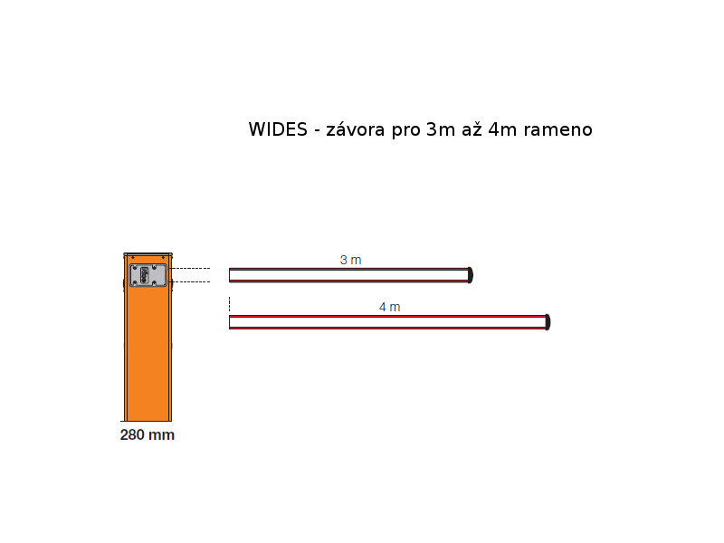 WIDES - automatická závora WIDE-S pro rameno 3-4 m