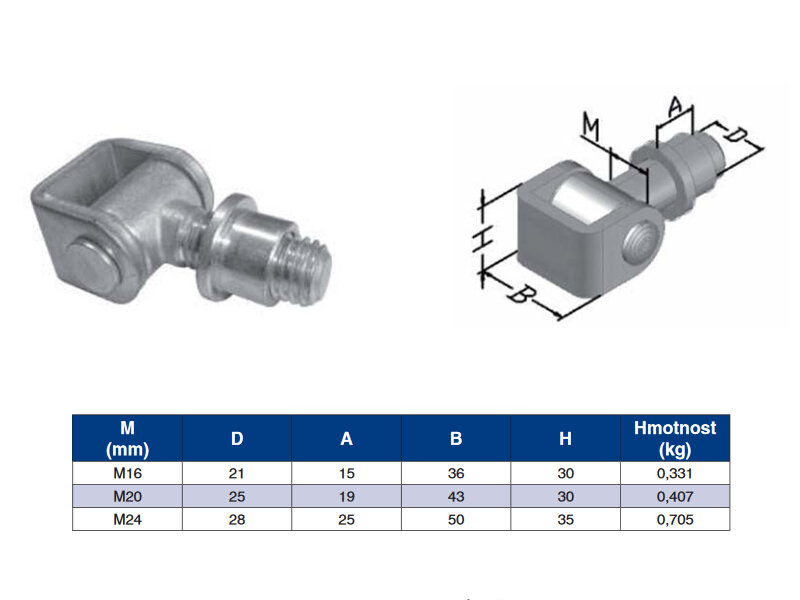 PAVP16 - regulovatelný závěsný pant k navaření