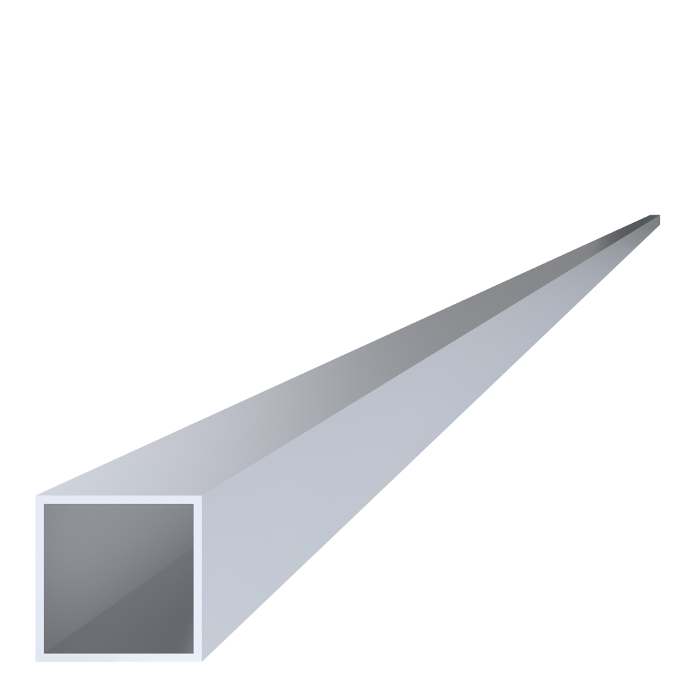 Hliníkový jekl 40x40x2 mm, délka 6000 mm, materiál EN AW-6060 T66, přírodní hliník bez povrchové úpravy, cena za kus