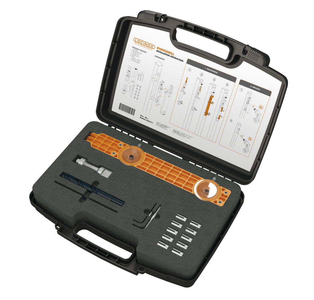 LOCINOX® RHINODRILL - sada nářadí pro montáž zavírače vrat RHINO