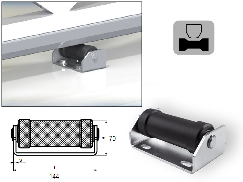 DRIVESHAFT 80 - Podpěrná konzola s kladkou 80 mm