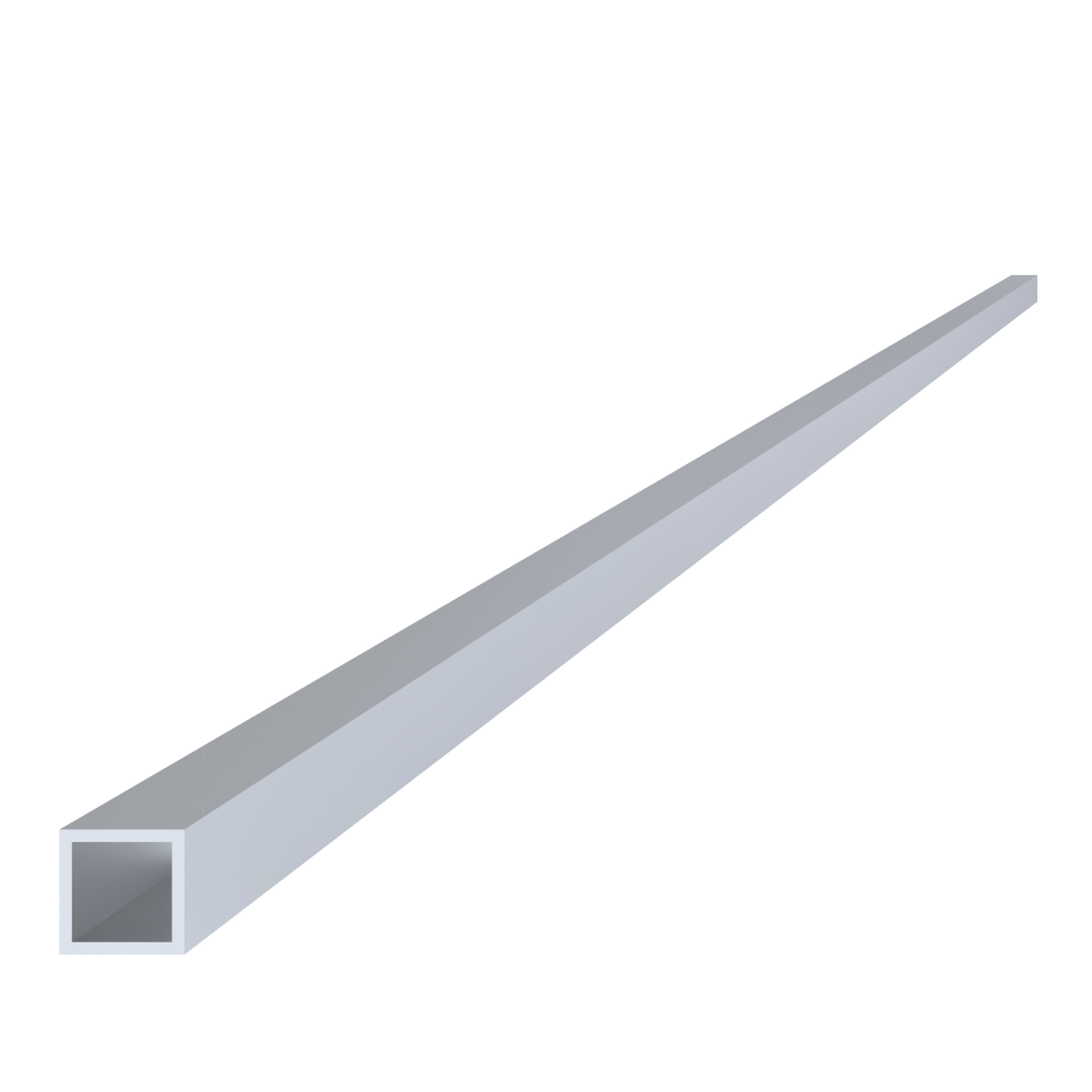 Hliníkový jekl 15x15x1,5 mm, délka 6000 mm, materiál EN AW-6060 T66, přírodní hliník bez povrchové úpravy, cena za kus