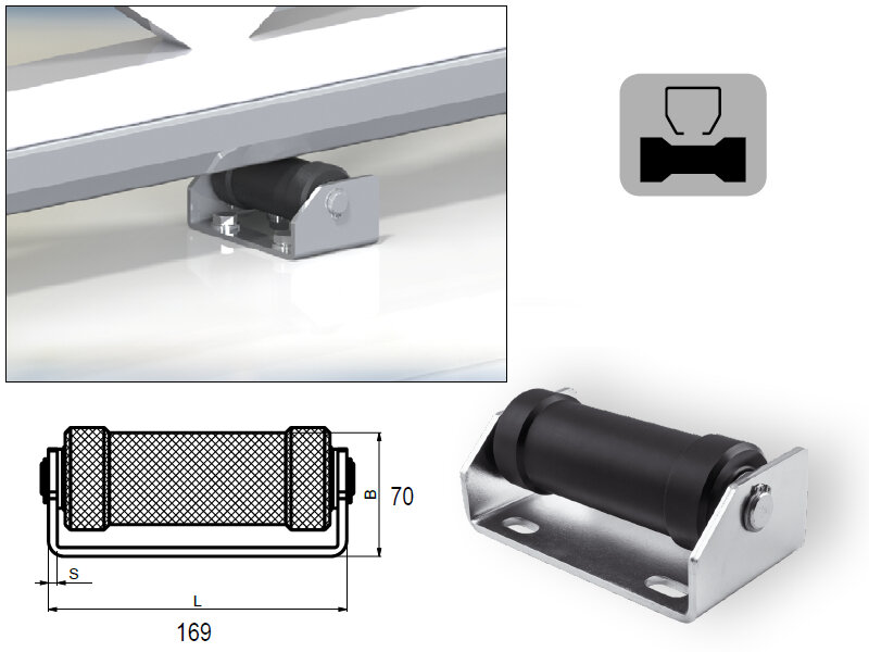 DRIVESHAFT 100 - Podpěrná konzola s kladkou 100 mm