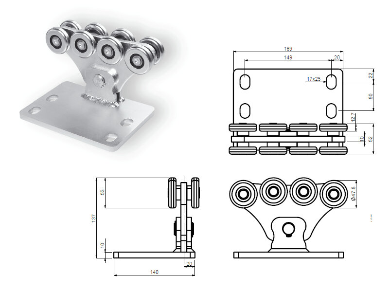 SPEED SK - nosný vozík osmikolový