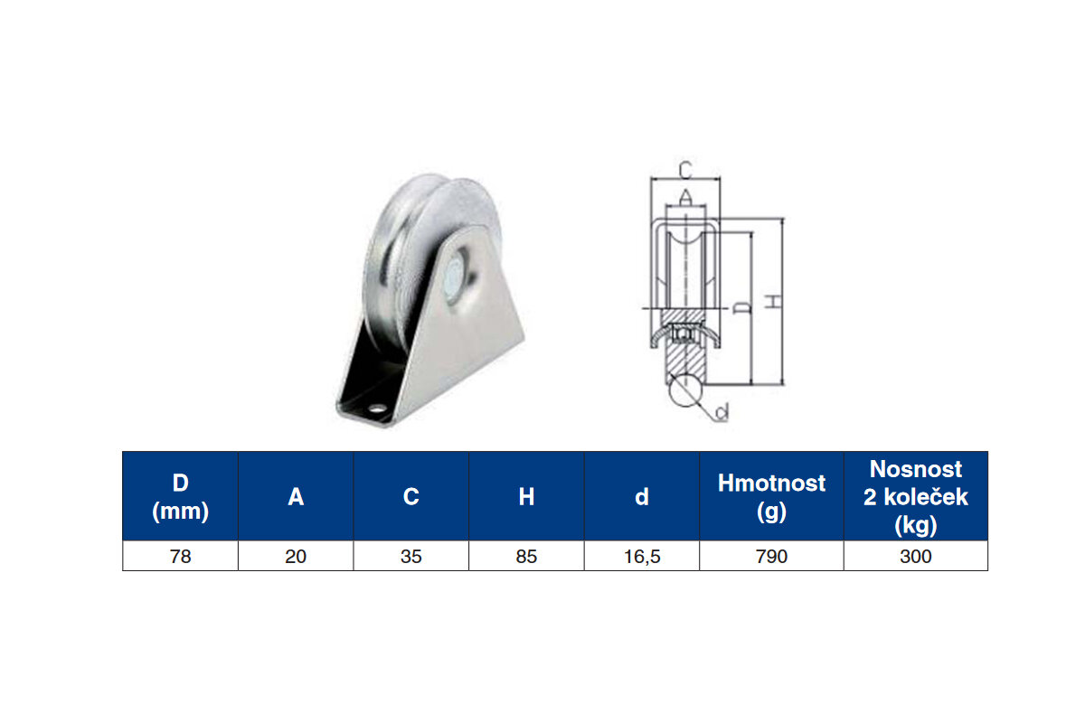 H-AU80 pojezdové kolo s jedním ložiskem
