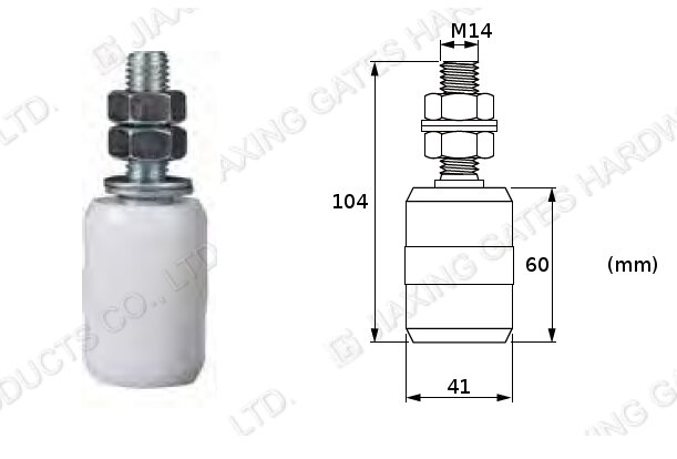 Cylindrický vodicí válec z nylonu 41x60
