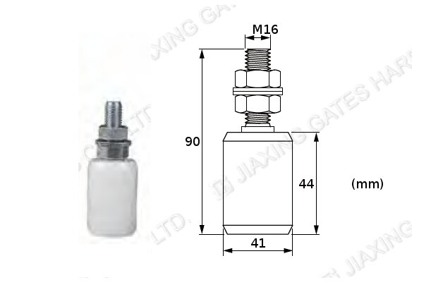 Cylindrický vodicí válec z nylonu 41x44