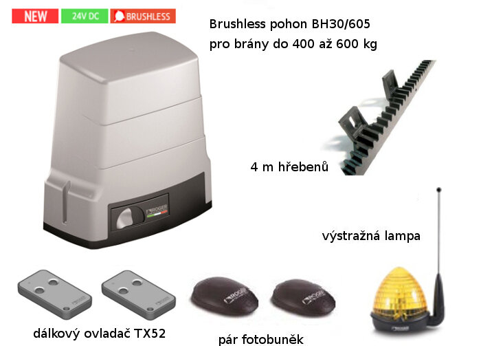 BH30/605 BRUSHLESS pohon pro posuvnou bránu do 400 - 600 kg